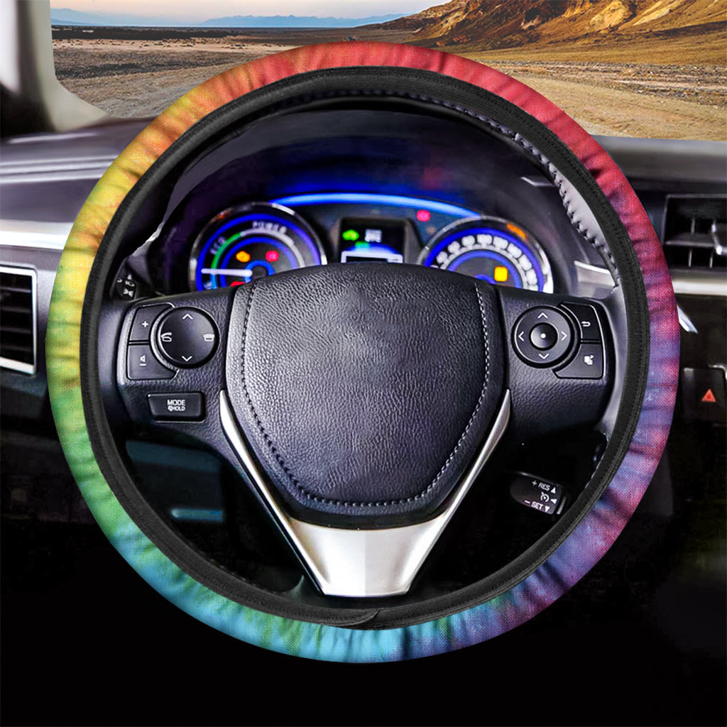 Spiral Tie Dye Print Car Steering Wheel Cover
