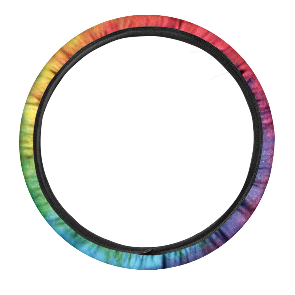 Spiral Tie Dye Print Car Steering Wheel Cover