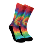 Spiral Tie Dye Print Crew Socks