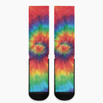 Spiral Tie Dye Print Crew Socks