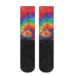 Spiral Tie Dye Print Crew Socks