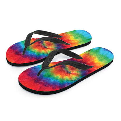 Spiral Tie Dye Print Flip Flops