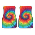 Spiral Tie Dye Print Front Car Floor Mats