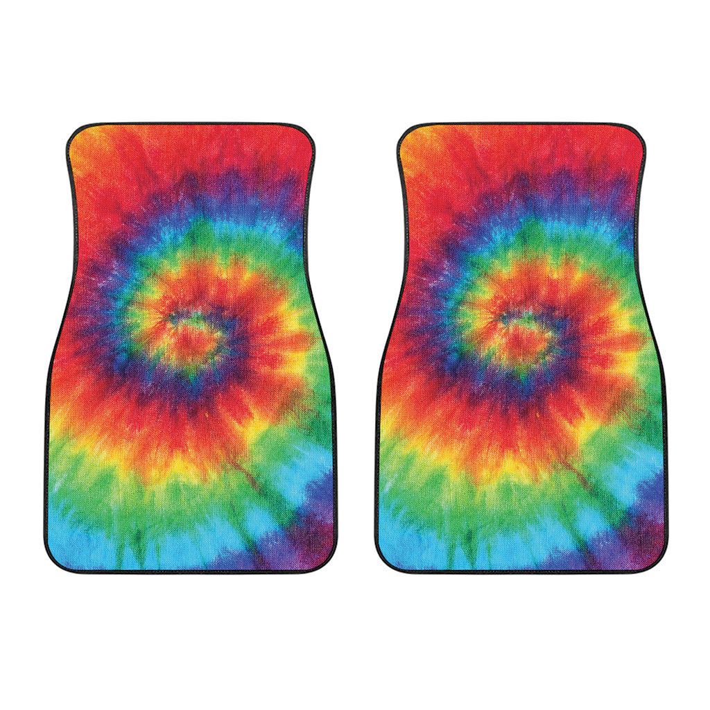Spiral Tie Dye Print Front Car Floor Mats