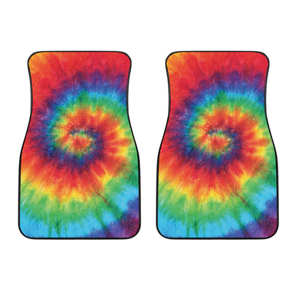 Spiral Tie Dye Print Front Car Floor Mats