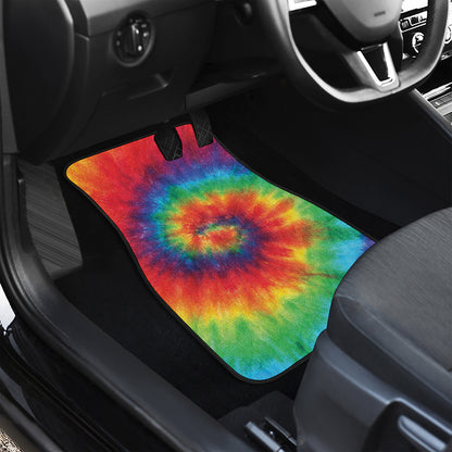 Spiral Tie Dye Print Front Car Floor Mats