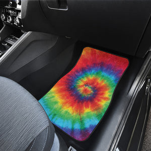 Spiral Tie Dye Print Front Car Floor Mats