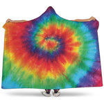 Spiral Tie Dye Print Hooded Blanket