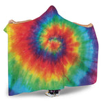 Spiral Tie Dye Print Hooded Blanket