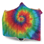 Spiral Tie Dye Print Hooded Blanket