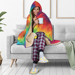 Spiral Tie Dye Print Hooded Blanket