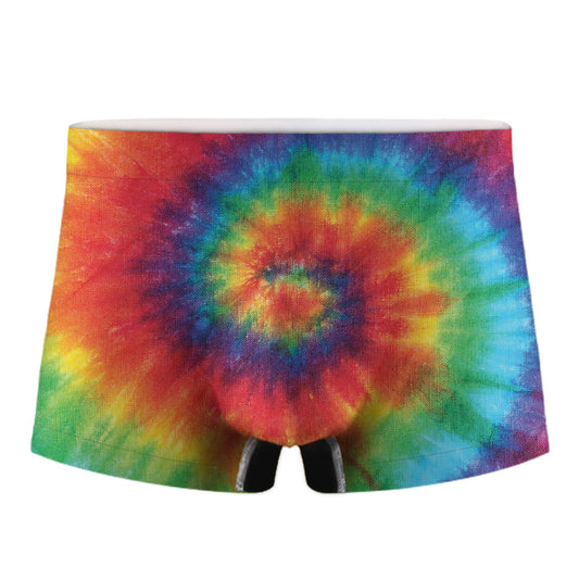 Spiral Tie Dye Print Men's Boxer Briefs