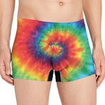 Spiral Tie Dye Print Men's Boxer Briefs