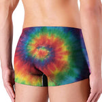 Spiral Tie Dye Print Men's Boxer Briefs
