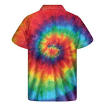 Spiral Tie Dye Print Men's Short Sleeve Shirt