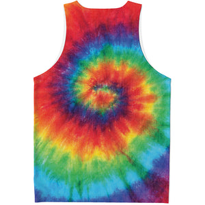 Spiral Tie Dye Print Men's Tank Top