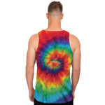 Spiral Tie Dye Print Men's Tank Top