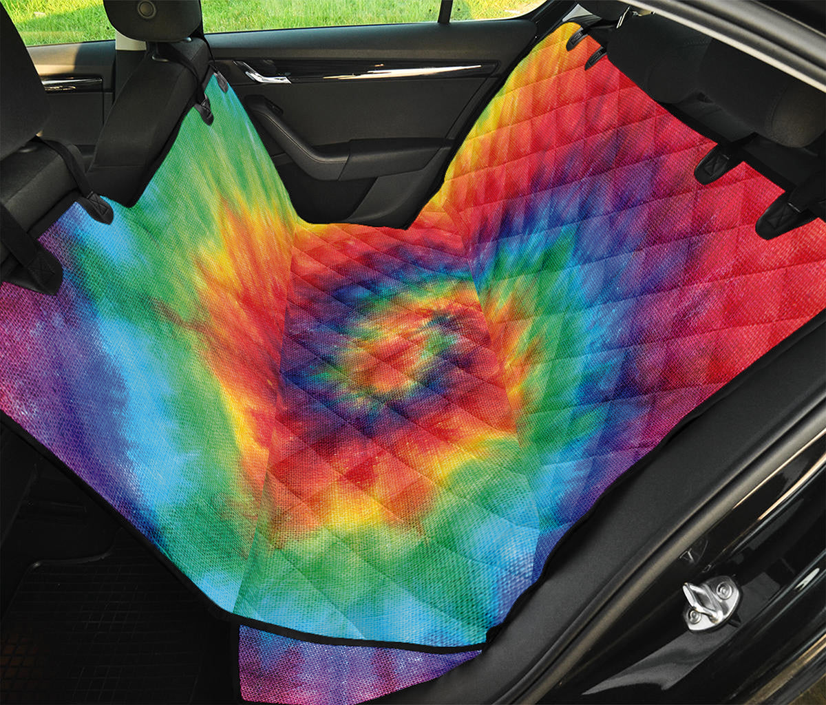 Spiral Tie Dye Print Pet Car Back Seat Cover