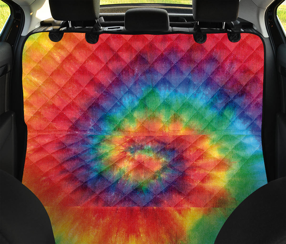 Spiral Tie Dye Print Pet Car Back Seat Cover