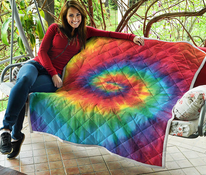 Spiral Tie Dye Print Quilt