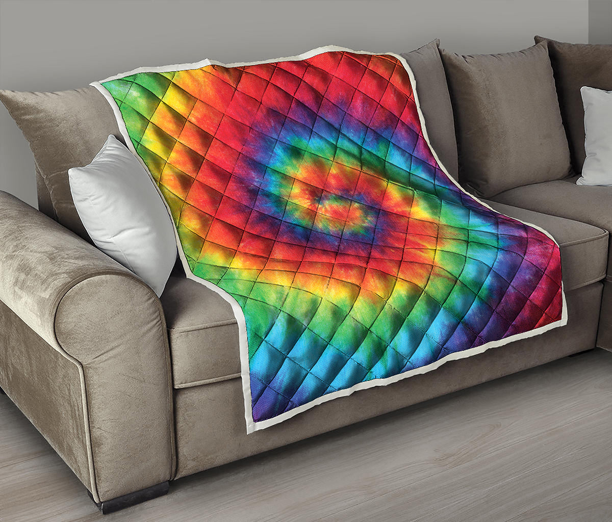 Spiral Tie Dye Print Quilt