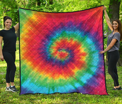 Spiral Tie Dye Print Quilt