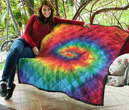 Spiral Tie Dye Print Quilt