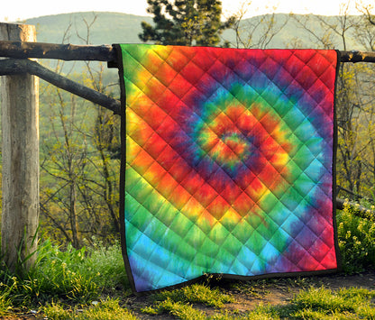 Spiral Tie Dye Print Quilt