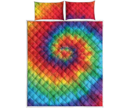 Spiral Tie Dye Print Quilt Bed Set