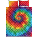 Spiral Tie Dye Print Quilt Bed Set