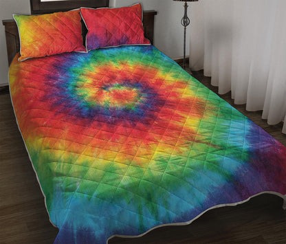Spiral Tie Dye Print Quilt Bed Set