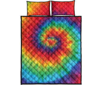 Spiral Tie Dye Print Quilt Bed Set