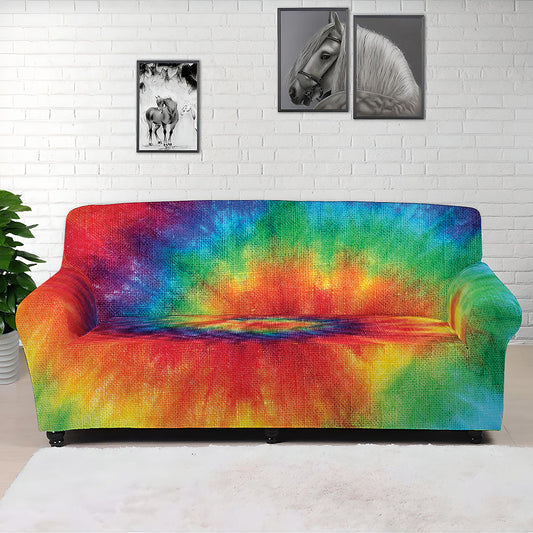 Spiral Tie Dye Print Sofa Cover