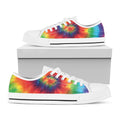 Spiral Tie Dye Print White Low Top Sneakers