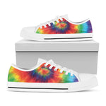 Spiral Tie Dye Print White Low Top Shoes