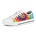 Spiral Tie Dye Print White Low Top Shoes