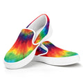 Spiral Tie Dye Print White Slip On Sneakers