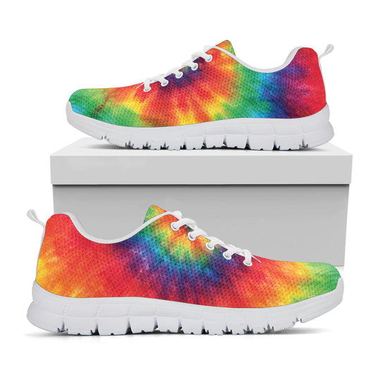 Spiral Tie Dye Print White Sneakers