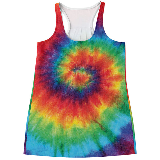 Spiral Tie Dye Print Women's Racerback Tank Top