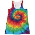 Spiral Tie Dye Print Women's Racerback Tank Top