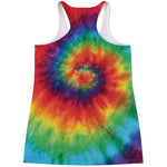 Spiral Tie Dye Print Women's Racerback Tank Top
