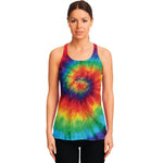 Spiral Tie Dye Print Women's Racerback Tank Top