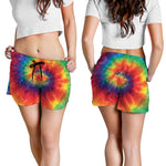 Spiral Tie Dye Print Women's Shorts