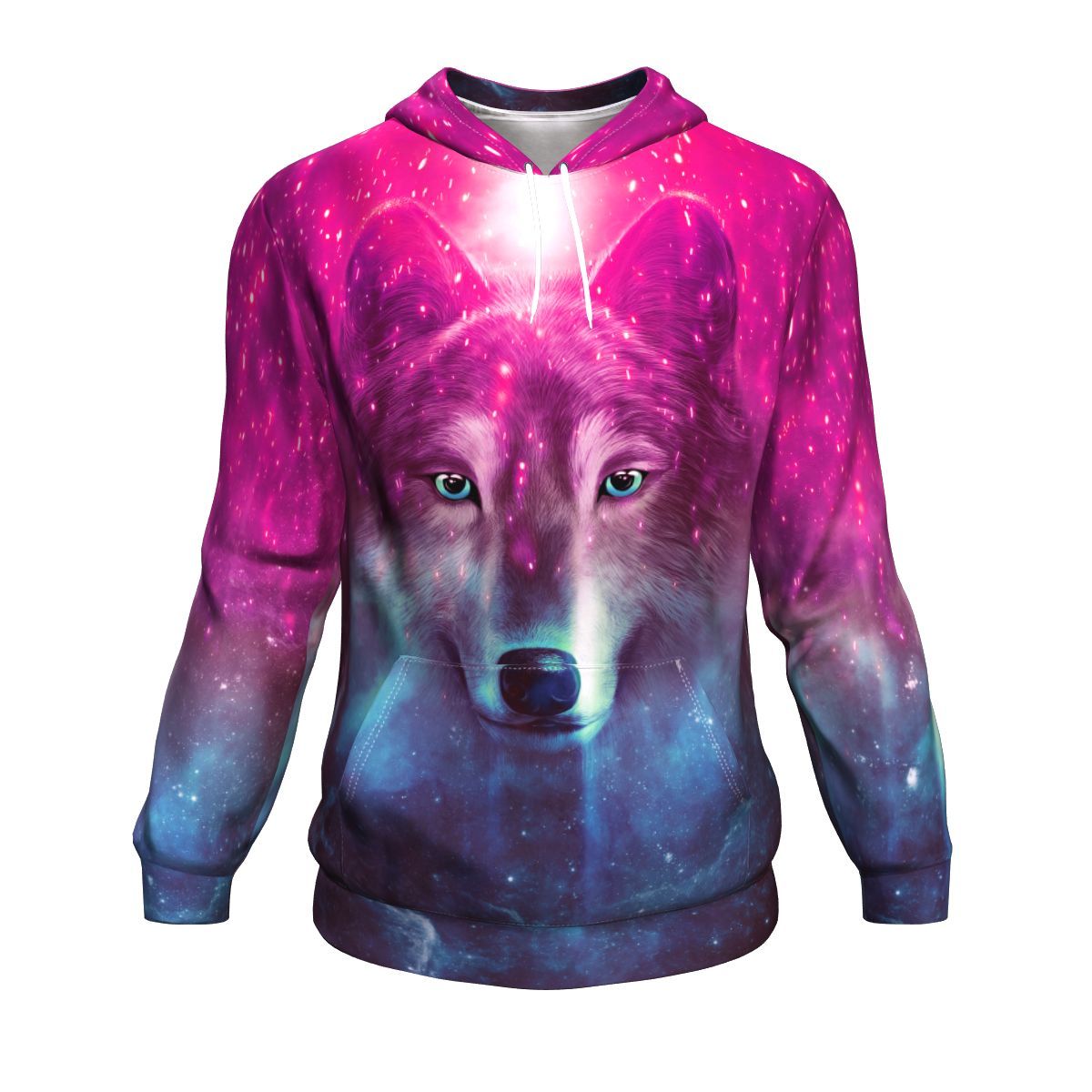 Pink and blue wolf hoodie hotsell