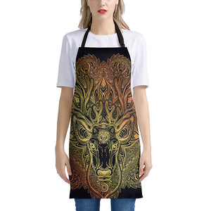 Spiritual Deer Mandala Print Apron