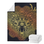 Spiritual Deer Mandala Print Blanket