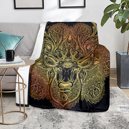 Spiritual Deer Mandala Print Blanket
