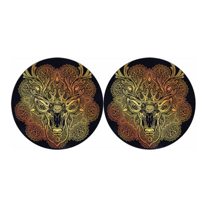 Spiritual Deer Mandala Print Car Coasters