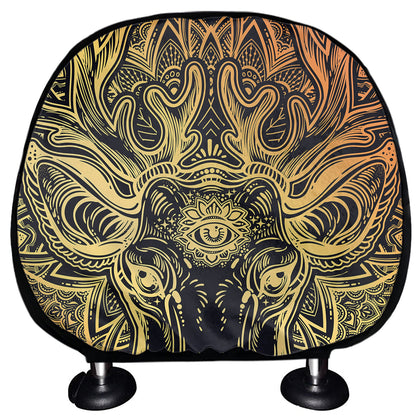Spiritual Deer Mandala Print Car Headrest Covers