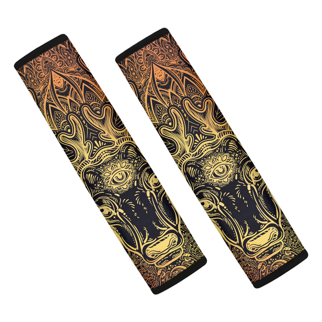 Spiritual Deer Mandala Print Car Seat Belt Covers